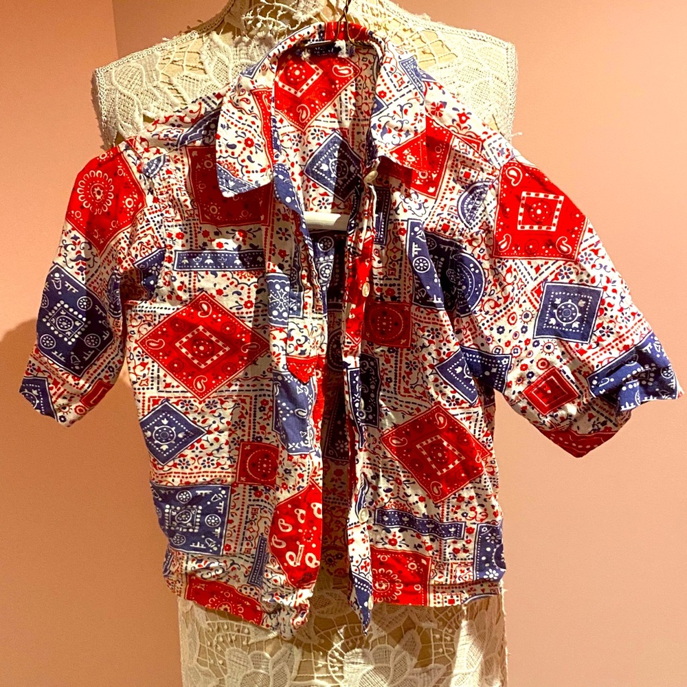Vintage 70s cotton top - Picture 1 of 3